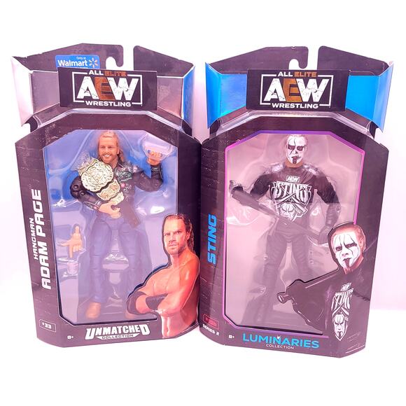 AEW Set of 2 Hangman Adam Page Sting Action Figures New in Packaging - Picture 1 of 8